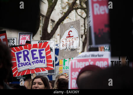 Thousands of students turned out to a march against fees and cuts in the education sector. Stock Photo