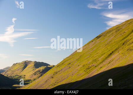 Looking down to Place Fell and the Ullswater valley in the Lake District from Kirkstone Pass, UK. Stock Photo