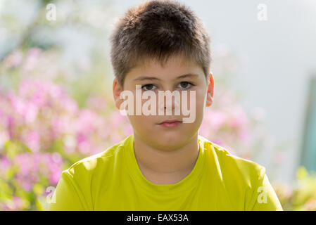 Portrait of a boy teen outdoors Stock Photo