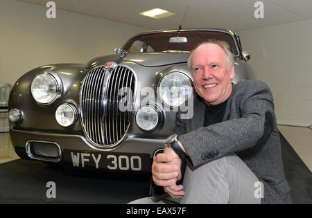 Ian Callum (Director of Design at Jaguar Cars) with the unique Jaguar Mark 2 he redesigned. The car has be reengineered by Class Stock Photo