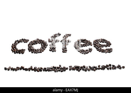coffee word made of coffee beans Stock Photo