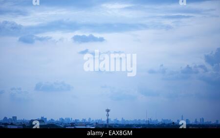 rain clouds in bangkok city Stock Photo