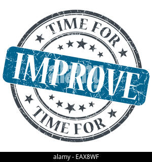 Time for improve blue grunge textured vintage isolated stamp Stock Photo