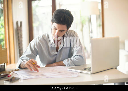 Officer worker working at desk Stock Photo