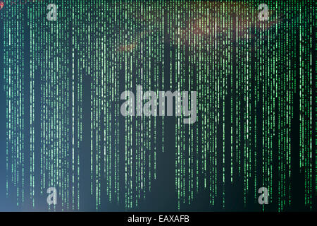 Abstract green matrix theme as background Stock Photo