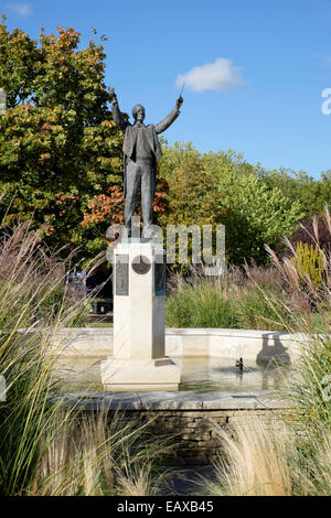 Statue of composer Gustav Holst conducting pose in Imperial Gardens ...