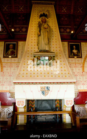 Interior of Banqueting Hall, Castell Coch, Tongwynlais, Cardiff, South Wales, UK. Stock Photo