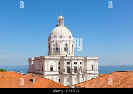 Lisbon, view of Alfam's region and Santa Engrassiya's (Pantheon) church Stock Photo