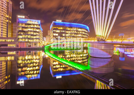 Salford Media City UK Salford Quays manchester skyline Greater Manchester England UK GB Europe Stock Photo