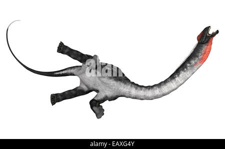 3D digital render of a wounded dinosaur apatosaurus isolated on white background Stock Photo