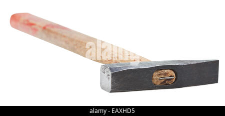 head of Cross Peen Hammer with square face close up isolated on white background Stock Photo