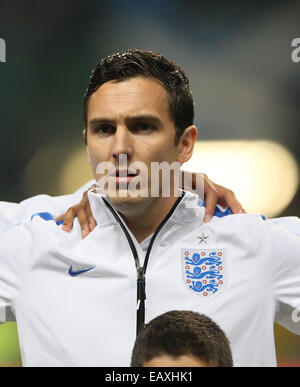 Glasgow, UK. 18th Nov, 2014. England's Stewart Downing in action.- International Friendly - Scotland vs England- Celtic Park - Glasgow - Scotland - 18th November 2014 - Picture David Klein/Sportimage. © csm/Alamy Live News Stock Photo