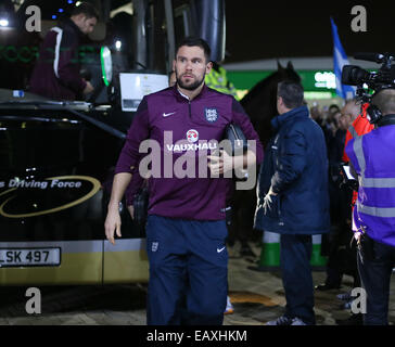 Glasgow, UK. 18th Nov, 2014. England's Ben Foster arrives.- International Friendly - Scotland vs England- Celtic Park - Glasgow - Scotland - 18th November 2014 - Picture David Klein/Sportimage. © csm/Alamy Live News Stock Photo