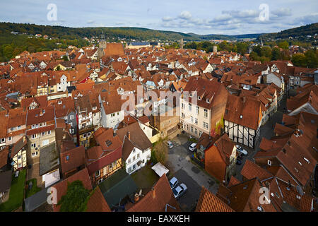 View over Old town, Hann. Münden, Germany Stock Photo