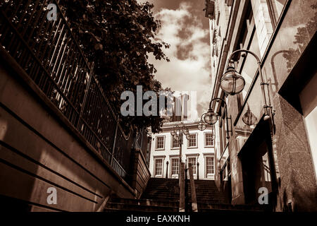 Quiet  Victorian Street, picturesque street in a marvelous English town Stock Photo