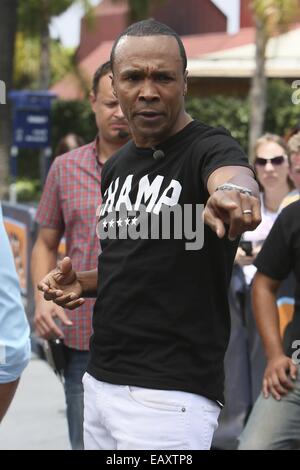 Sugar Ray Leonard at Universal for the television show 'Extra'  Featuring: Sugar Ray Leonard Where: Los Angeles, California, United States When: 19 May 2014 Stock Photo