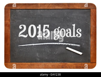 2015 goals on a vintage slate blackboard - New Year plans or resolutions concept Stock Photo