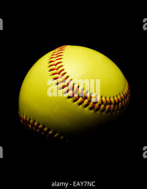 Softball on Black Stock Photo