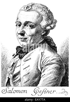 Salomon Gessner, 1730 - 1788, a Swiss poet, painter and graphic artist, Portrait von Salomon Gessner, 1730 - 1788, ein Schweizer Stock Photo