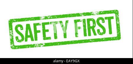 Green Stamp - Safety first Stock Photo