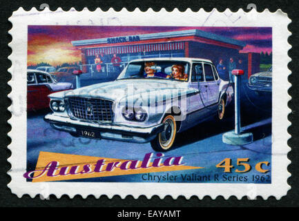 AUSTRALIA - CIRCA 1997: stamp printed by Australia, shows Classic Cars, Chrysler Valiant, circa 1997 Stock Photo