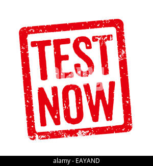 Red Stamp - Test now Stock Photo