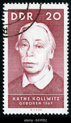 GERMANY - CIRCA 1967: stamp show the Famous Women series shows image of Kathe Kollwitz (1867-1945), painter and graphic artist, Stock Photo