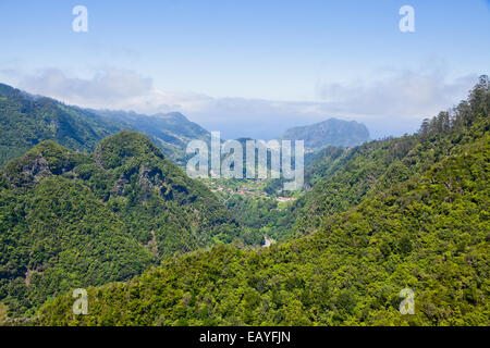 Aerial view of mountains on Madeira island, Portugal Stock Photo