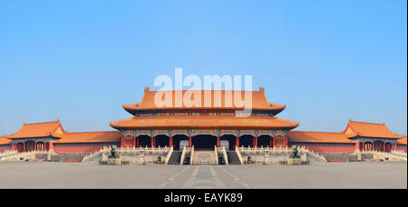 Historical architecture panorama in Forbidden City in Beijing, China. Stock Photo