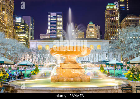New York City cityscape at Bryant Park in Manhattan. Stock Photo