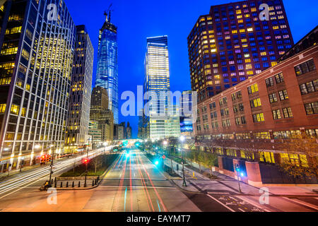 New York City cityscape in Lower Manhattan. Stock Photo