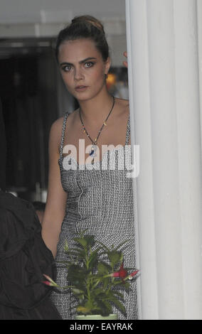 Cara Delevigne Leaving the Martinez Featuring: Cara Delevingne Where