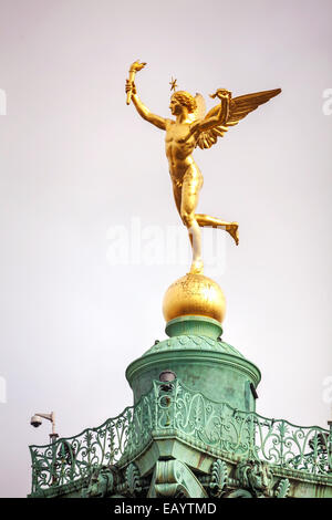 Statue on top of the July column at Place de la Bastille in Paris Stock Photo