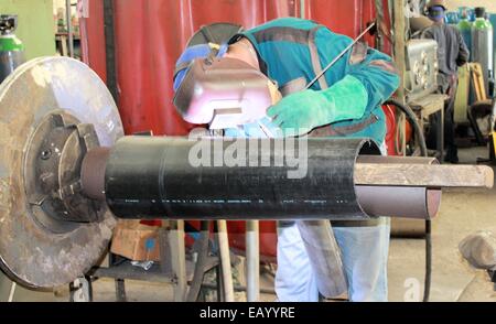 welder welding  tig process Stock Photo