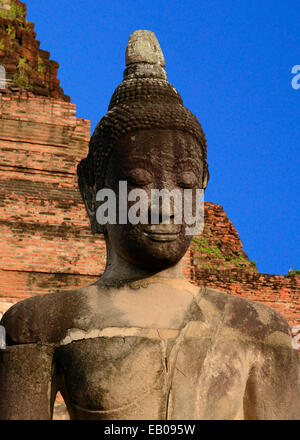 Old Buddha Portrait in Sukhothai, Thailand Stock Photo