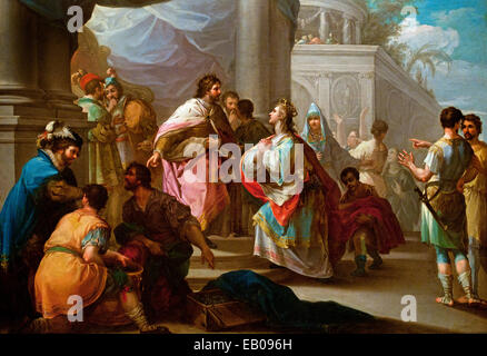 The Empress of Constantinople before King Alphonse X the Wise 1766 Ramón Bayeu (1746 – 1793) Spanish Spain Stock Photo