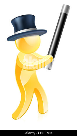 An illustration of a magician in a top hat with a wand Stock Photo
