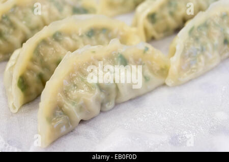 closeup of steamed dumplings, called Gyoja Mandu in Korea Stock Photo