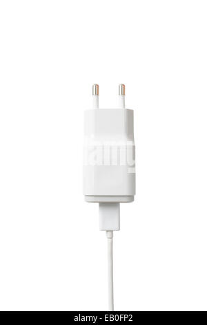 white color smartphone charger isolated on white Stock Photo