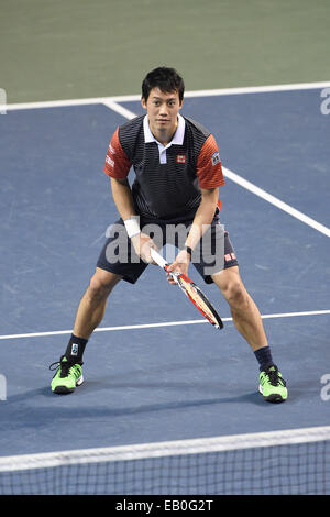 Kei Nishikori (JPN),  NOVEMBER 22, 2014 - Tennis : Dream Tennis ARIAKE Doubles  at Ariake Coliseum in Tokyo, Japan.  (Photo by AFLO SPORT) [1220] Stock Photo