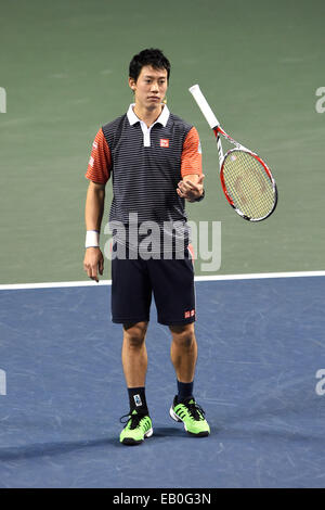 Kei Nishikori (JPN),  NOVEMBER 22, 2014 - Tennis : Dream Tennis ARIAKE Doubles  at Ariake Coliseum in Tokyo, Japan.  (Photo by AFLO SPORT) [1220] Stock Photo
