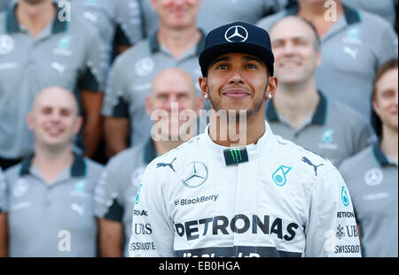 Abu Dhabi, 23rd November 2014. Motorsports: FIA Formula One World Championship 2014, Grand Prix of Abu Dhabi, #44 Lewis Hamilton (GBR, Mercedes AMG Petronas F1 Team), Credit:  dpa picture alliance/Alamy Live News Stock Photo