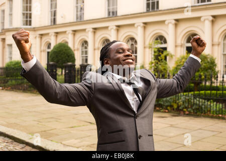 business man celebrating Stock Photo
