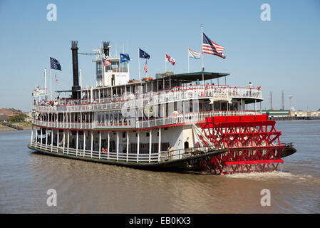 Paddle-wheel steamboat Natchez on Mississippi River at New Orleans ...