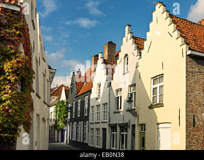 Sunny street in Bruges, Belgium Stock Photo