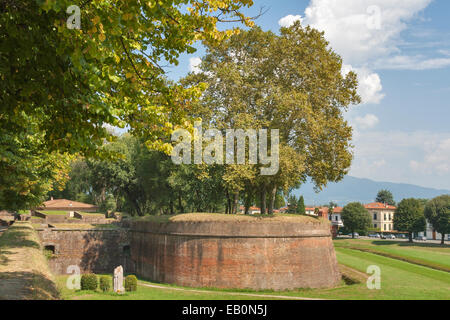 Lucca medieval surrounding city walls, Italy Stock Photo