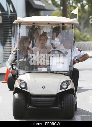 Bella Thorne seen at Universal studios where she was interviewed by Mario Lopez for television show  Featuring: Bella Thorne Where: Los Angeles, California, United States When: 21 May 2014 Stock Photo