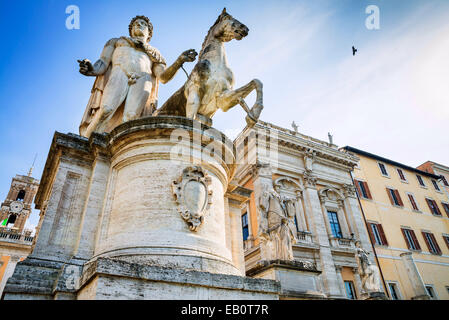 Statue of Castor, Piazza del Campidoglio, Capitoline Hill, Rome, Italy Stock Photo