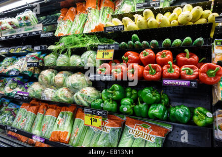 Daytona Beach Florida,Winn grocery store,supermarket,interior inside,product products display sale,shelf shelves shelving,food,produce,vegetables,pepp Stock Photo