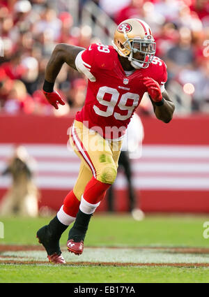 Linebacker Aldon Smith (99) during the fourth quarter of Superbowl XLVII  between the San Francisco 49ers and the Baltimore Ravens at the  Mercedes-Benz Superdome on Sunday February 3, 2013 in New Orleans